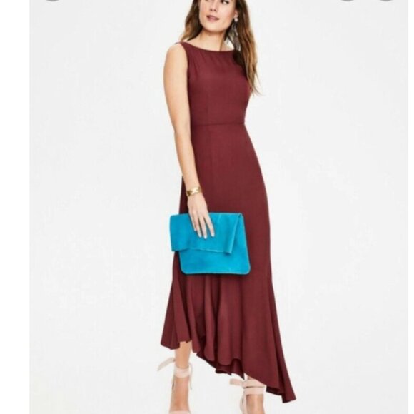 Boden Tessa Asymmetrical Midi Dress- Size 6 - Picture 2 of 12
